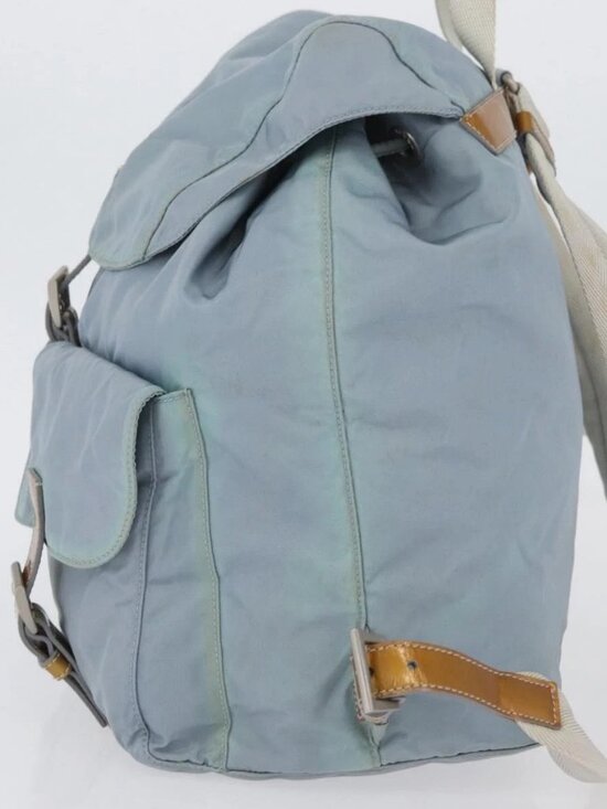 PRADA Backpack Nylon Light Blue Silver Auth 172516 main image 9